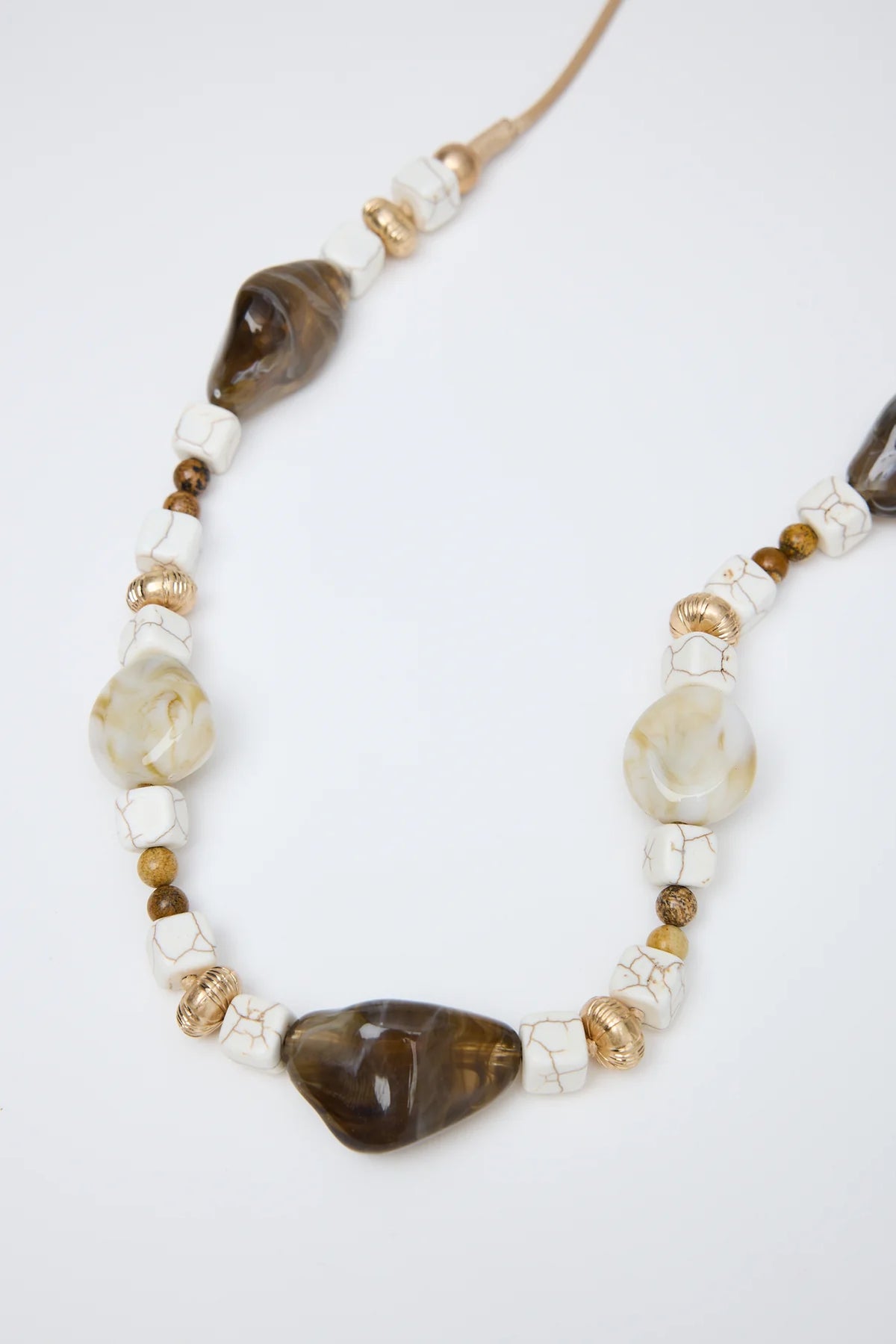 Holiday Istanbul Necklace – Crème Beaded Statement Necklace