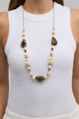 Holiday Istanbul Necklace – Crème Beaded Statement Necklace