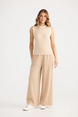 Elio Knit Tank - White & Caramel
