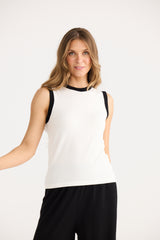 Elio Knit Tank - White & Black