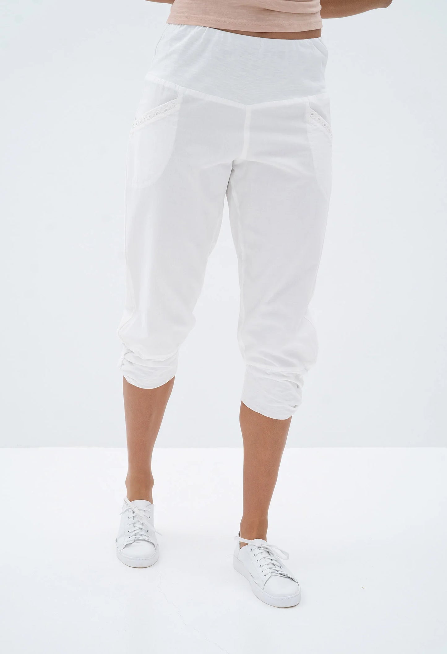 Relaxed Fit Cotton Pants - White