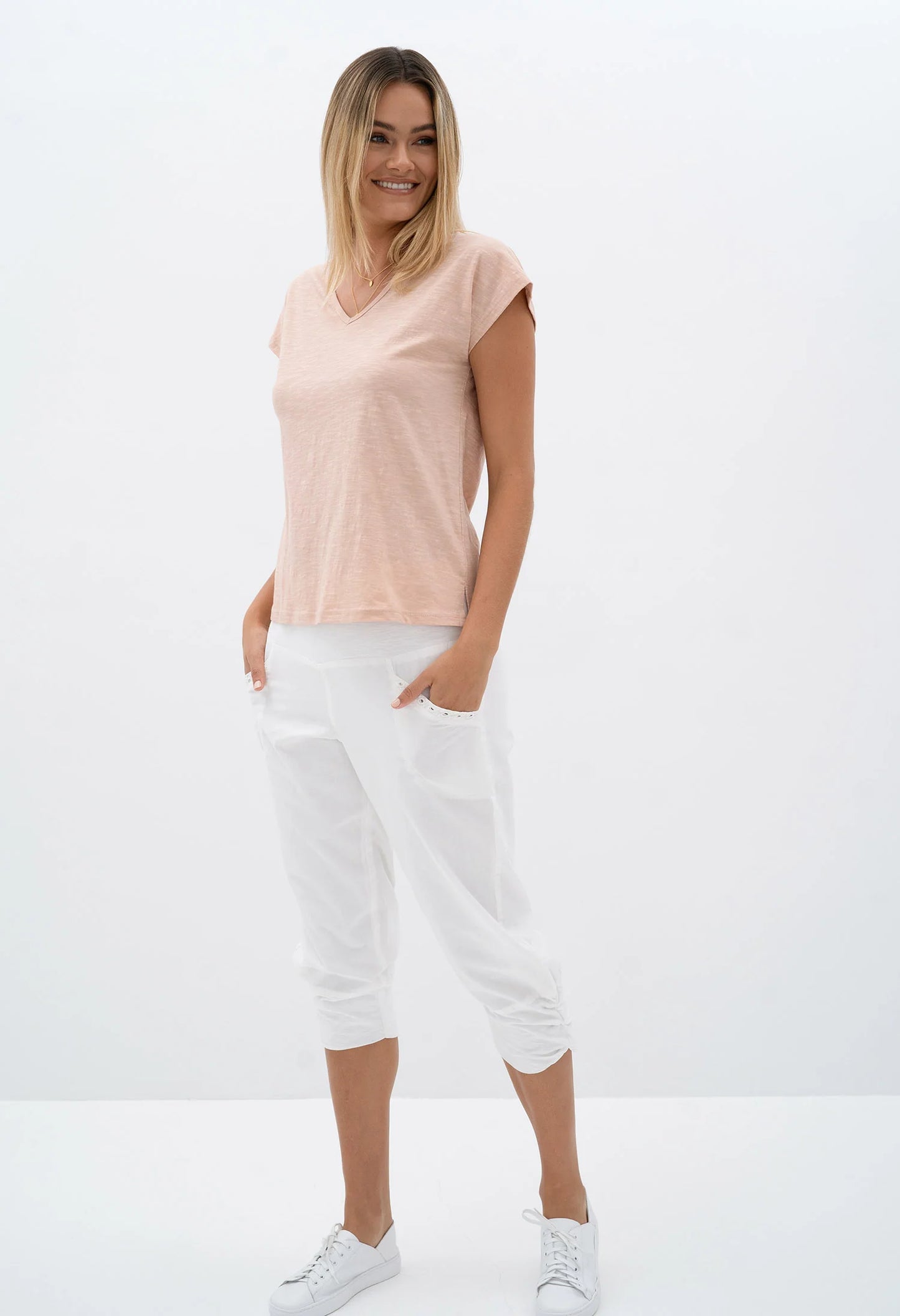 Relaxed Fit Cotton Pants - White