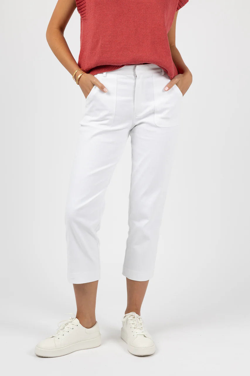 Figure-Flattering Chino Pants - White