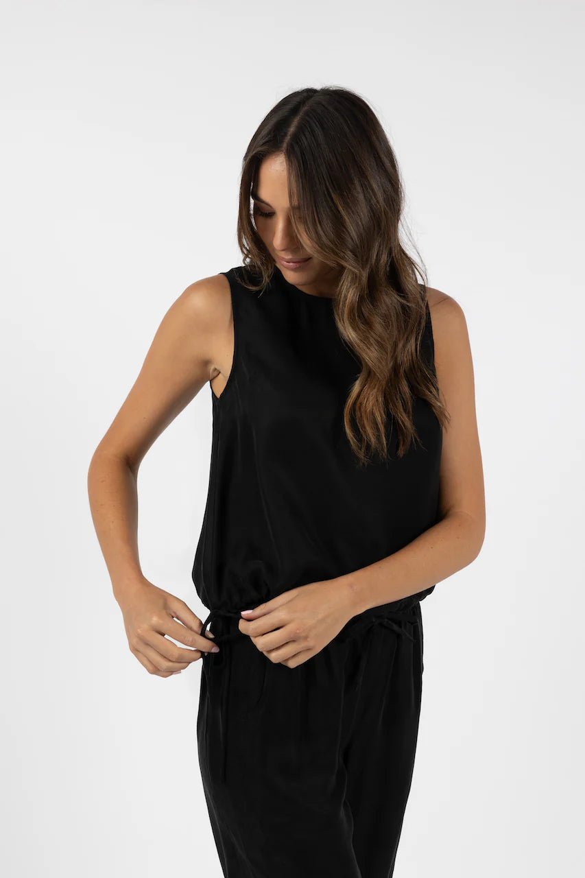 Soft Cupro Tank Top - Black