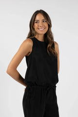 Soft Cupro Tank Top - Black