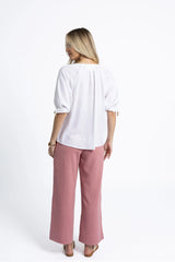 Romantic V-Neck Blouse - White