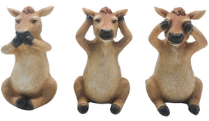 Hear See Speak No Evil Jersey Cow Set Of 3 Ornaments