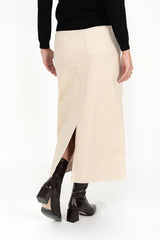 Billie Cord Skirt – High-Waisted Mid-Calf Skirt