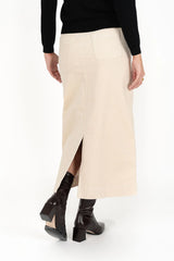 Billie Cord Skirt – High-Waisted Mid-Calf Skirt