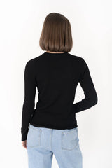 Tempo Top – Slim Fit Ribbed Long Sleeve Wool Blend Top