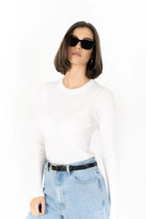 Tempo Top – Slim Fit Ribbed Long Sleeve Wool Blend Top