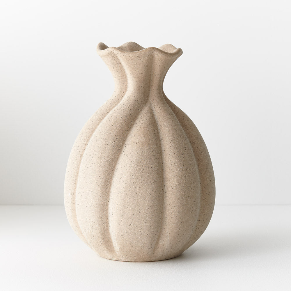 Hana Vase Sand 25.5cm x 18cm