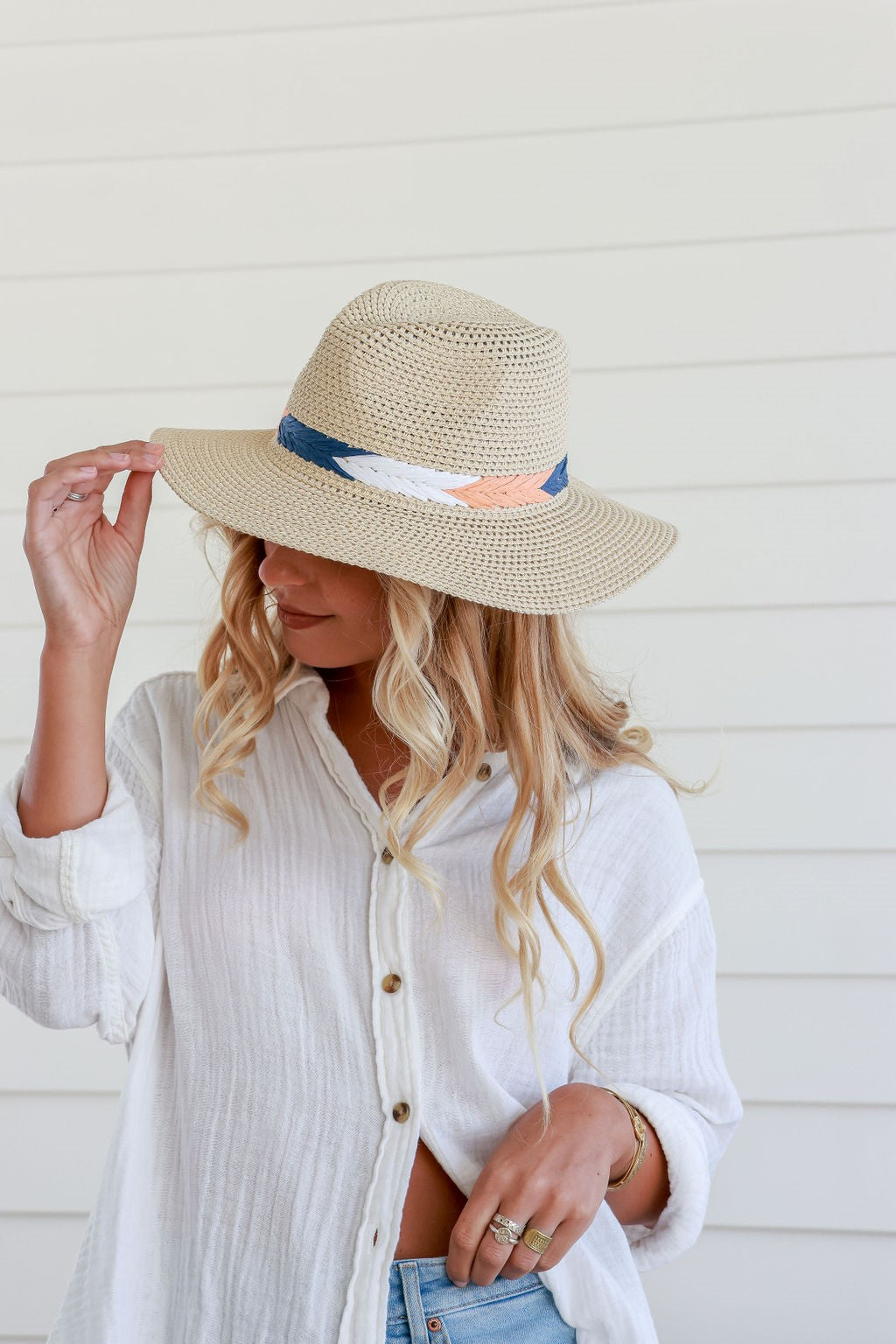 Natural Straw Hat Aztec