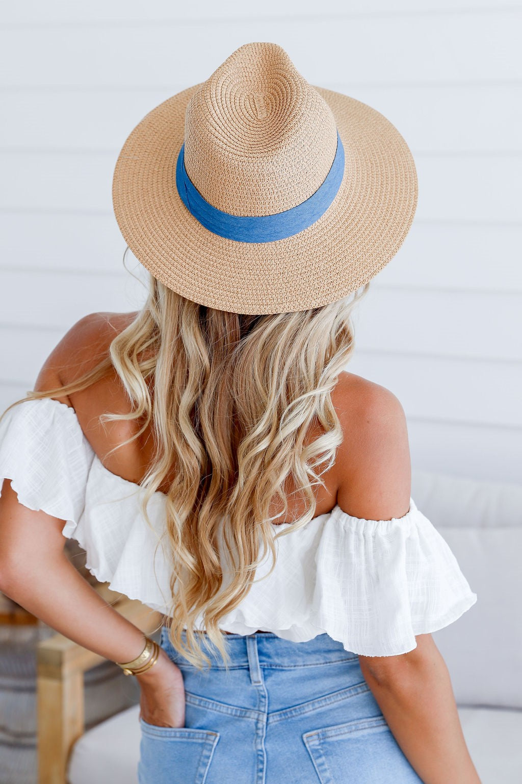 Medium Brim Natural Denim Hat