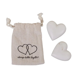 You & Me Marble Hearts Set White