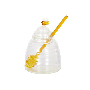 Hive Glass Honey Pot & Dipper