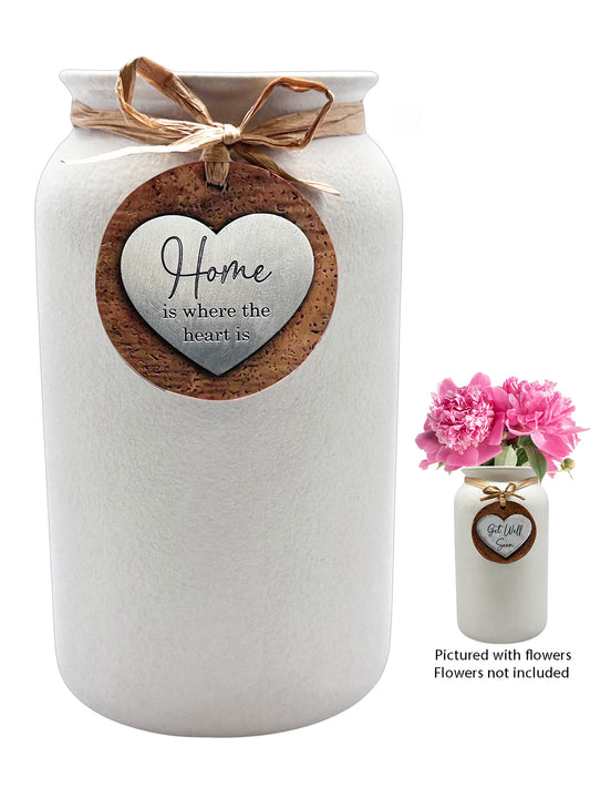 Heartfelt Ceramic Mason Vase - Home