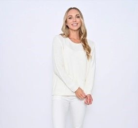 Cali & Co Honeycomb Cotton Jumper White