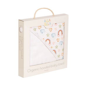 All 4 Ella Organic Hooded Towel Rainbow Dreams