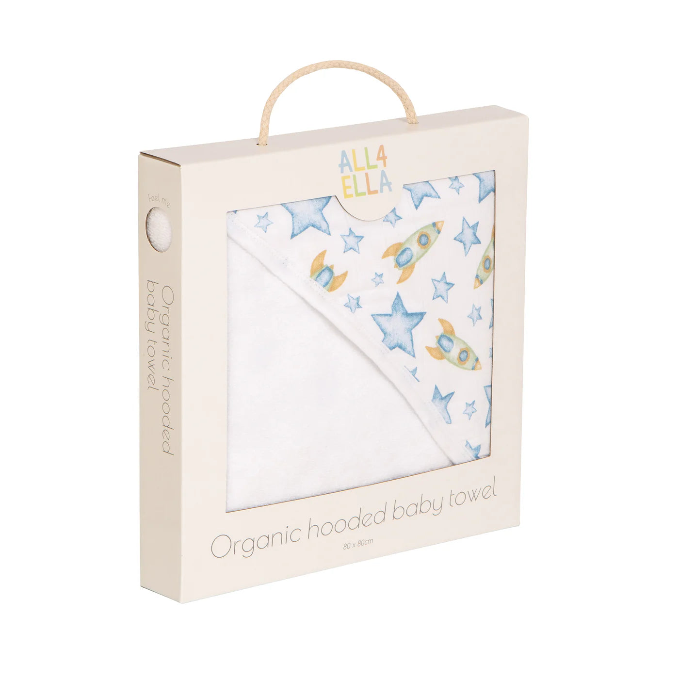 All 4 Ella Organic Hooded Towel Rocket