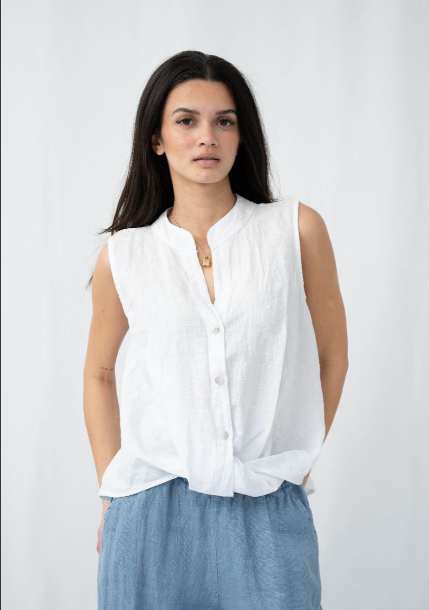 Cielo Linen Top - White