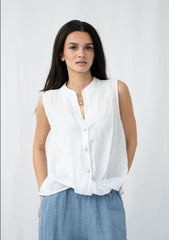 Cielo Linen Top - White