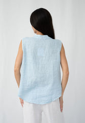 Cielo Linen Top - Blue