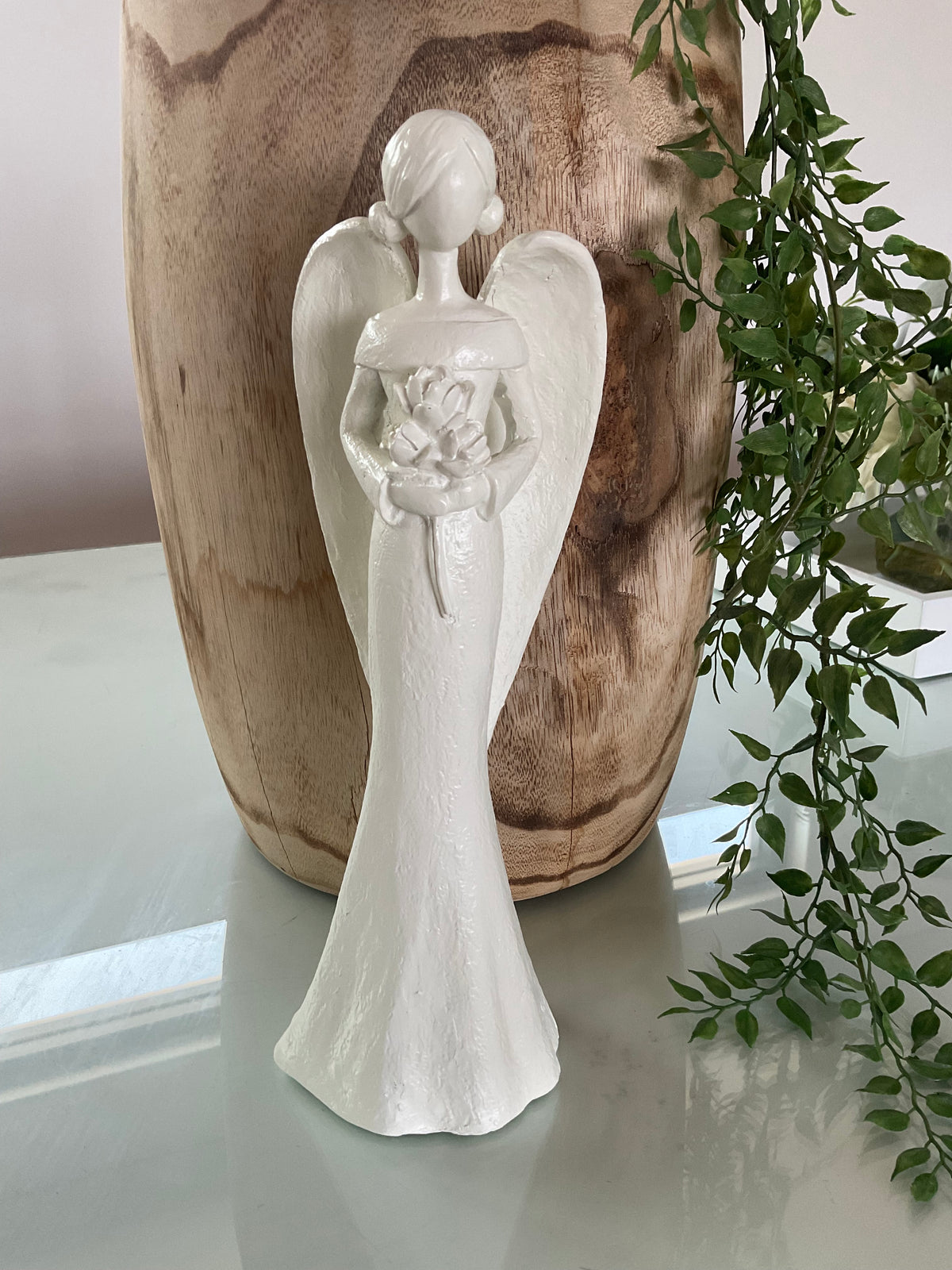 Angelic Angel Figurine with Flowers