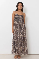 Adorne Indra Pintuck Maxi Dress – Zebra