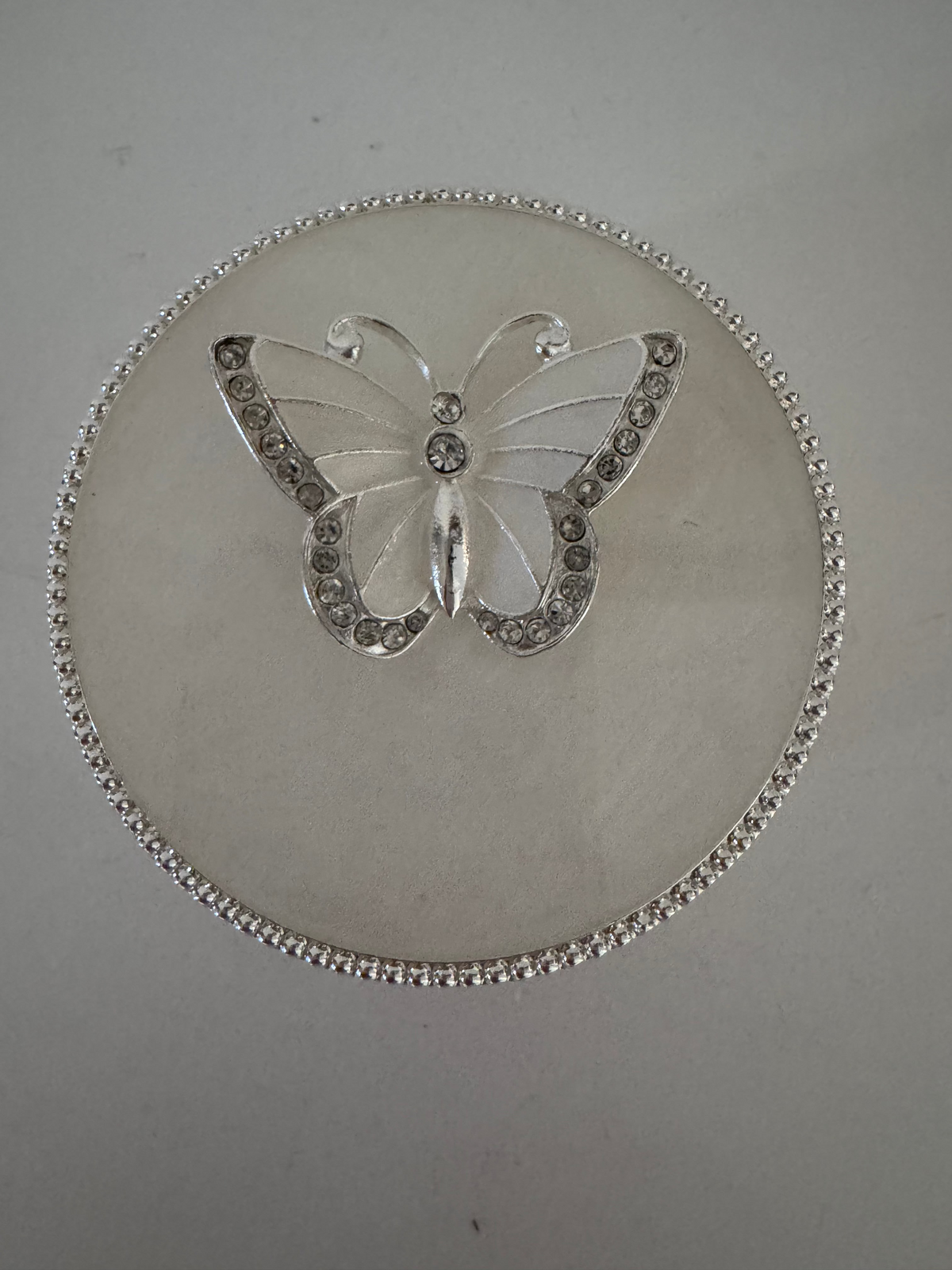 Enamel Trinket Box with Butterfly