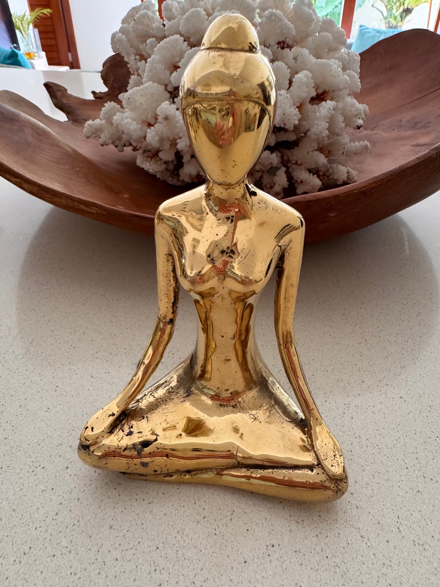 Brass Yoga Figurine - Seated Meditation Pose