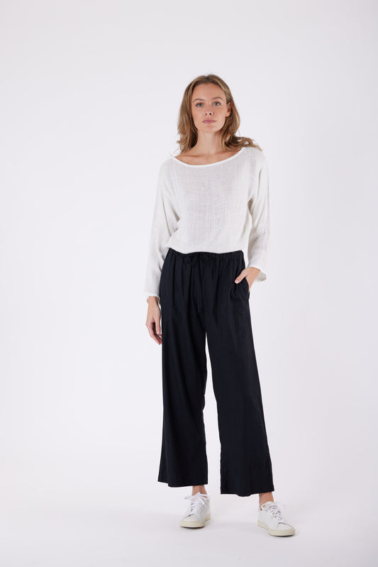 Isla Linen Pants Black