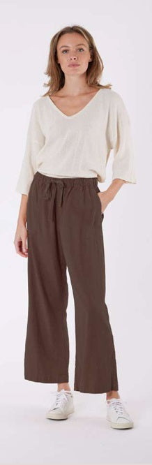 Isla Linen Pants Dark Chocolate