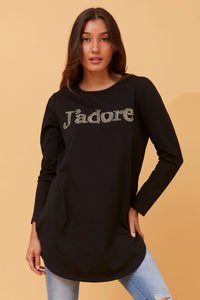 Jadore Long Sleeve T-Shirt Black