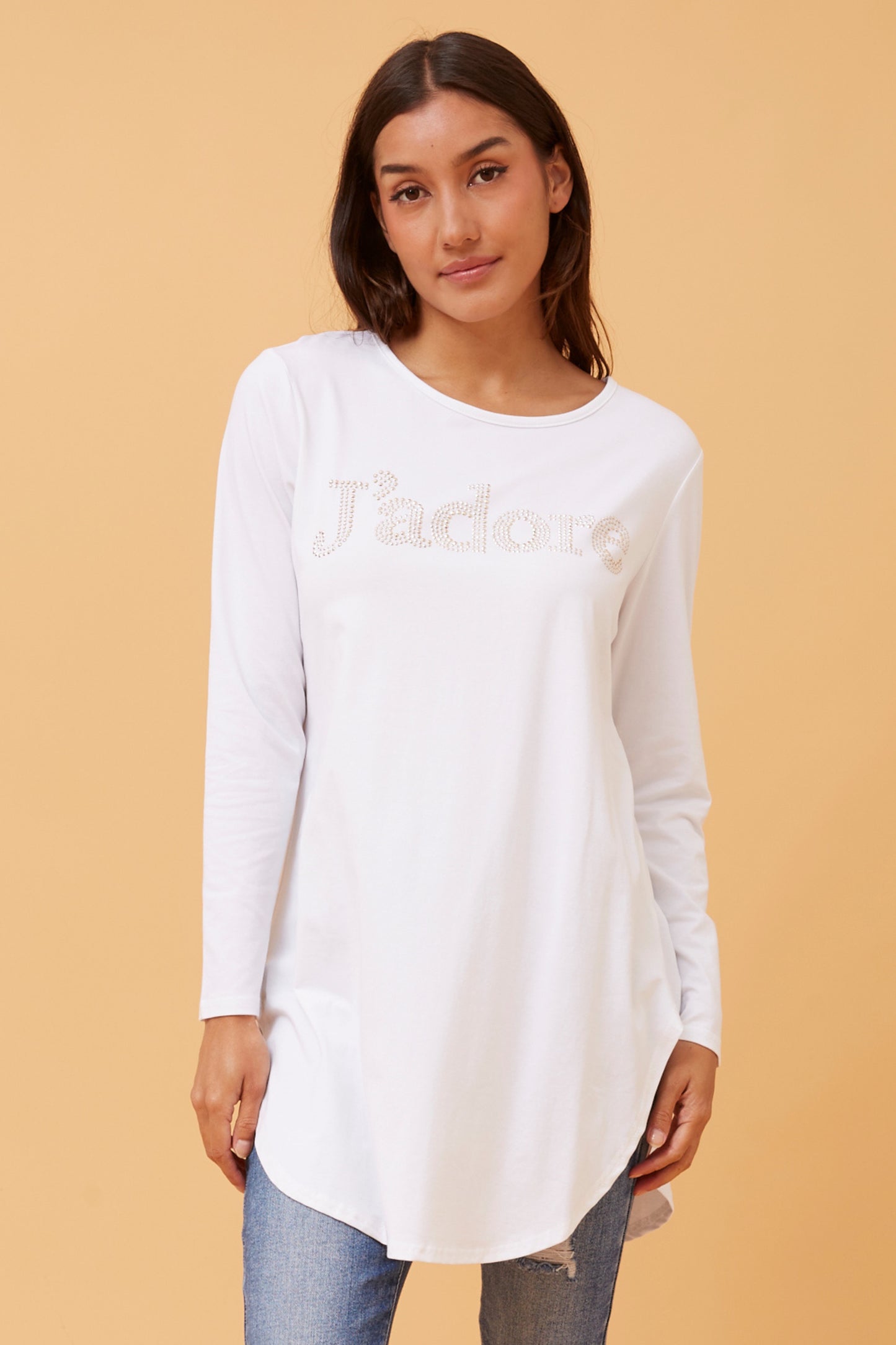 Jadore Long Sleeve T-Shirt White