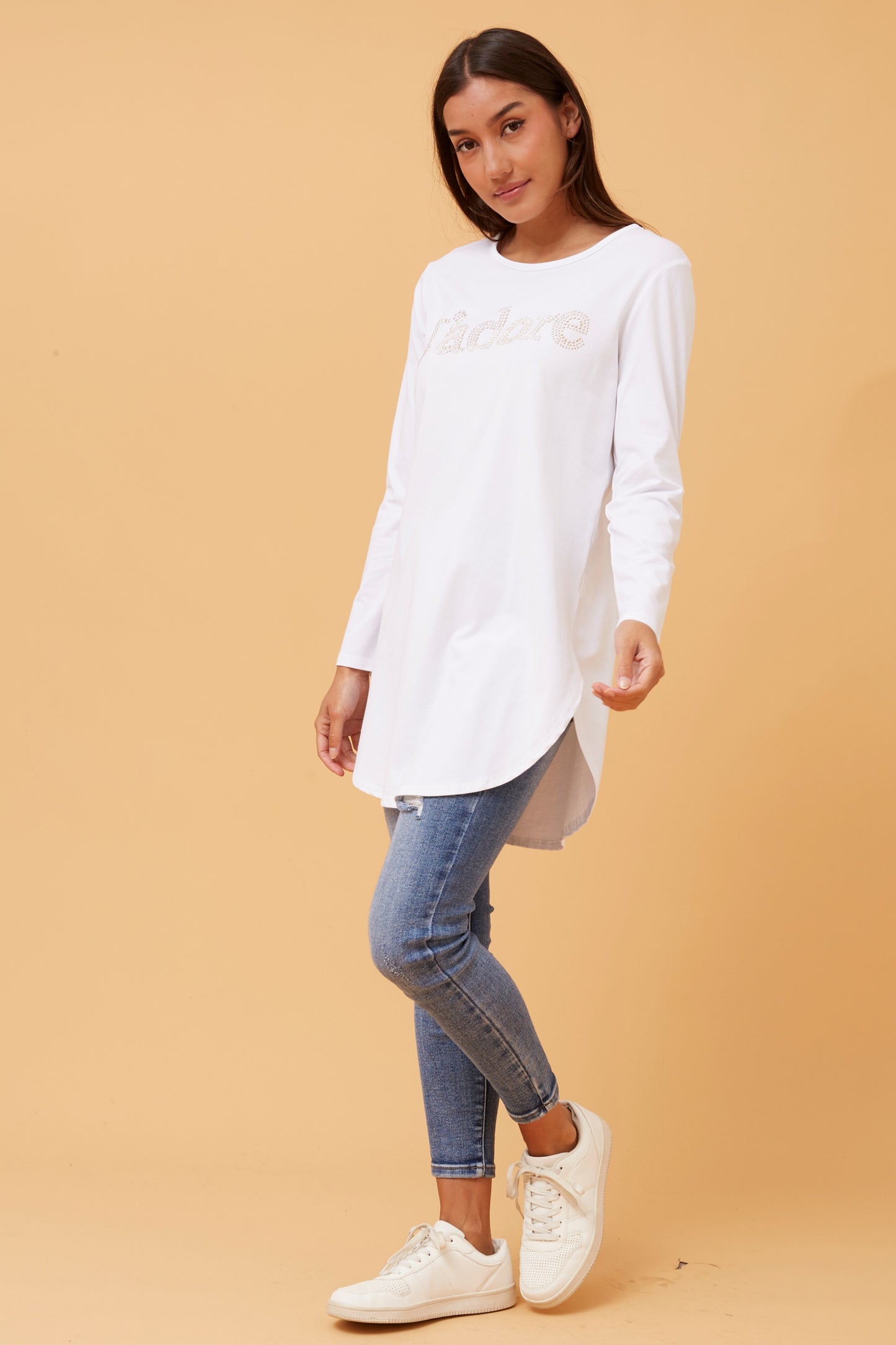 Jadore Long Sleeve T-Shirt White