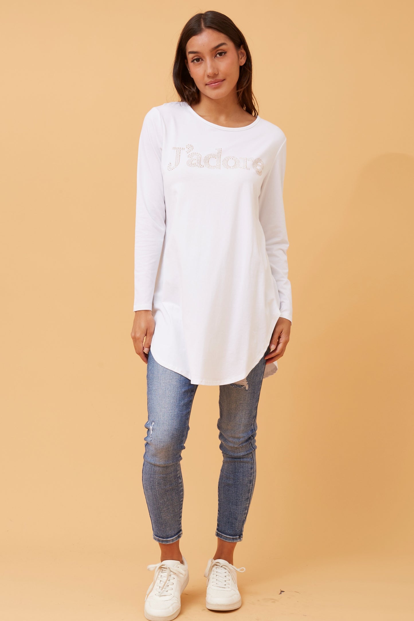 Jadore Long Sleeve T-Shirt White