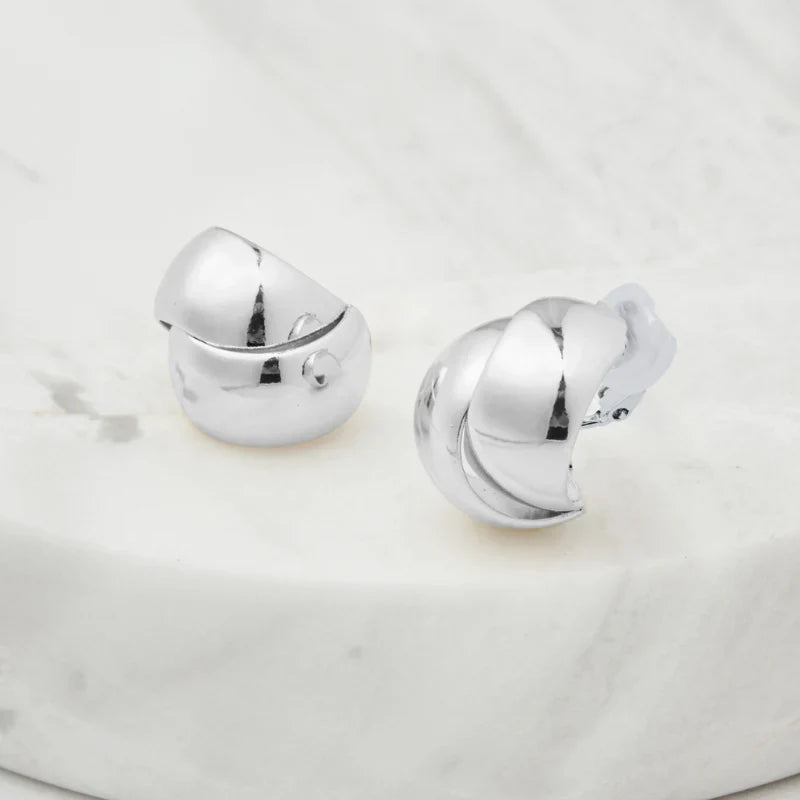 Jessie Silver Clip-On Earrings