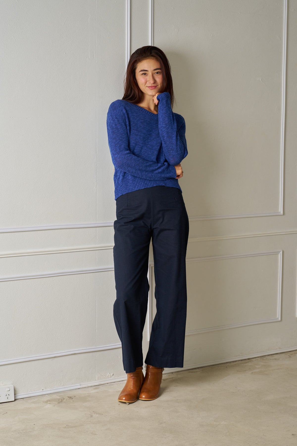 Valeria Label Emma Long Sleeve Knit - Cobalt