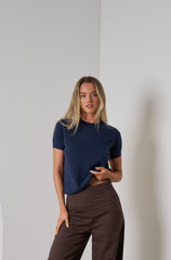 Tirion Knit Tee – Navy