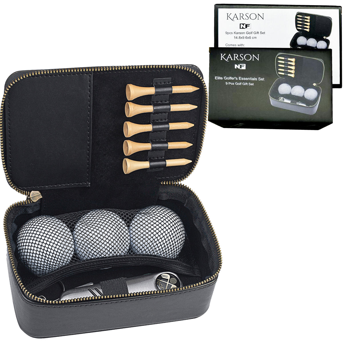 Karson 9 Piece Golf Gift Set