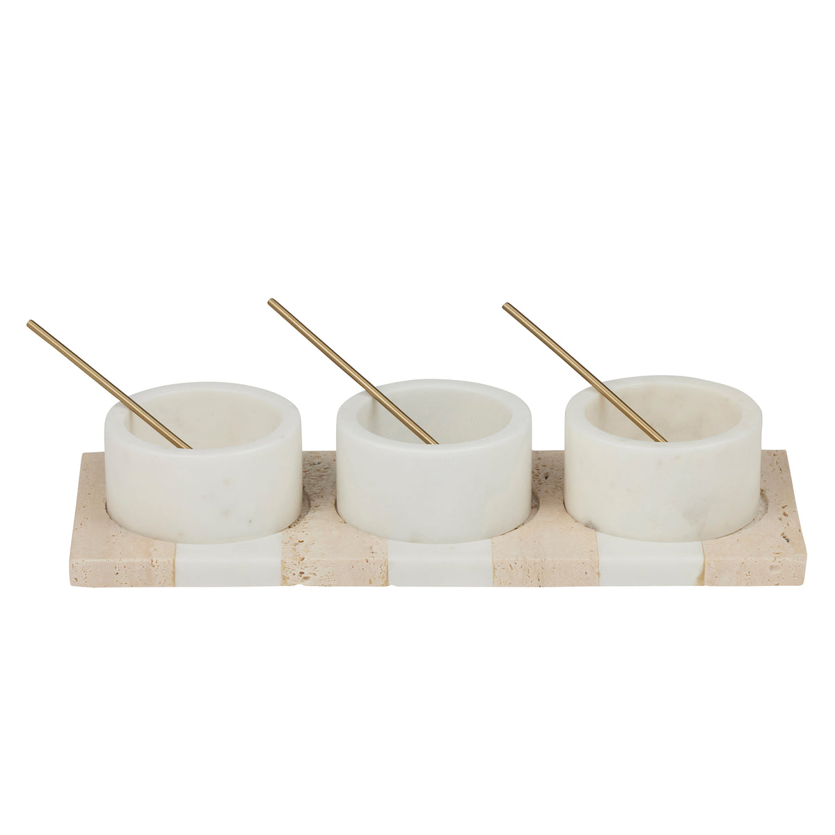 Tia Marble Bowl Set of 3 with Tray