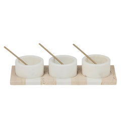 Tia Marble Bowl Set of 3 with Tray