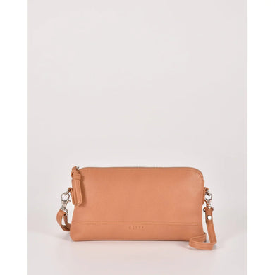 Kara Leather Crossbody Purse 2 in 1 Camel