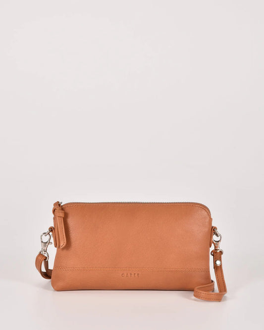 Kara Leather Crossbody Purse 2 in 1 Tan