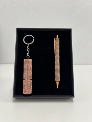 Bling Atomiser Keyring & Diamond Pen Gift Set