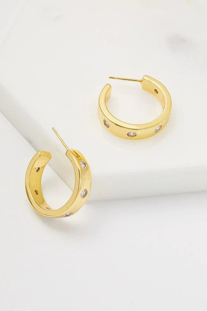 Zafino Kristen Hoop Earrings Gold