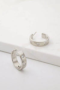 Zafino Kristen Hoop Earrings Silver