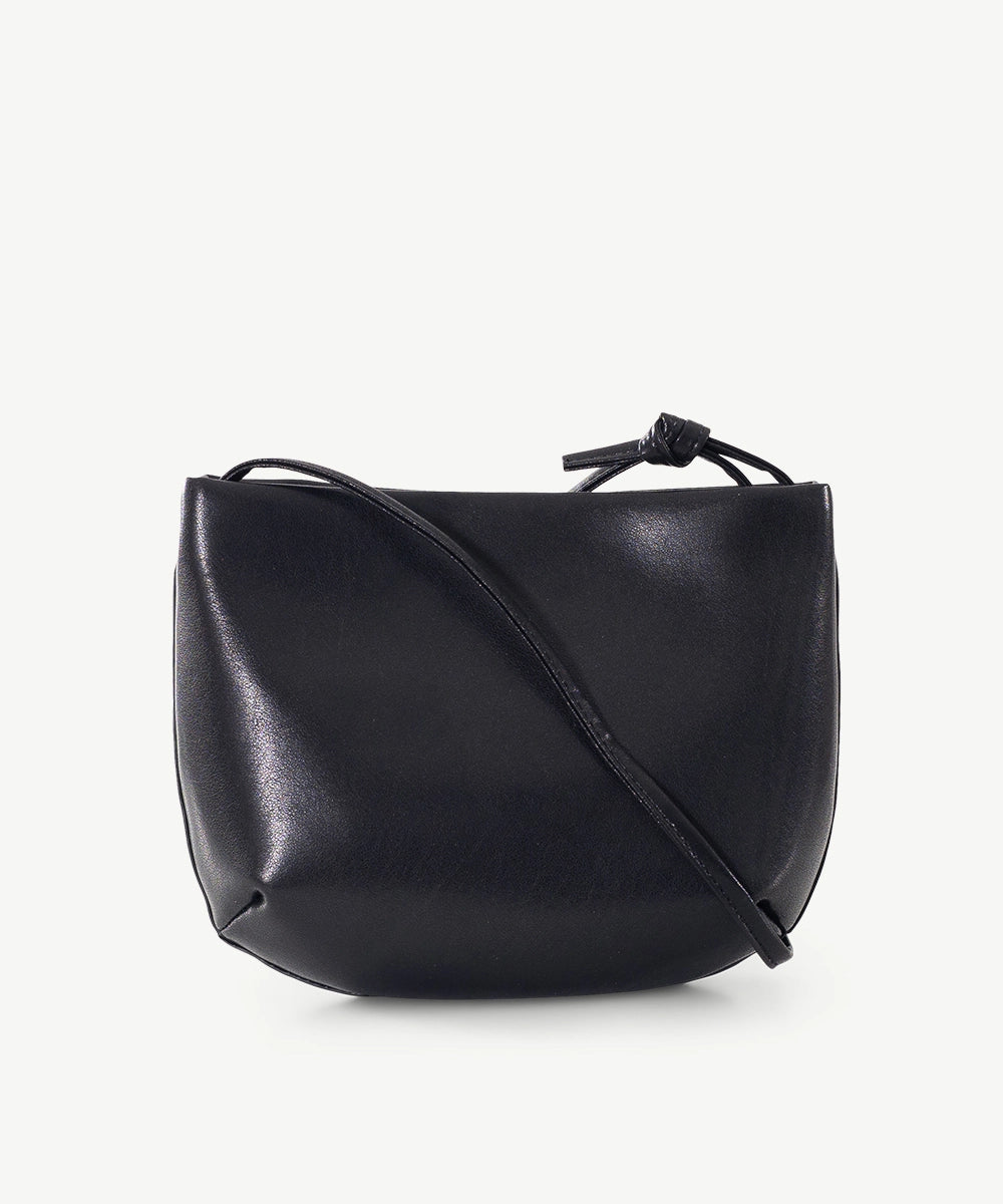 Sassy Duck Delta Leather Cross Body Bag in Black