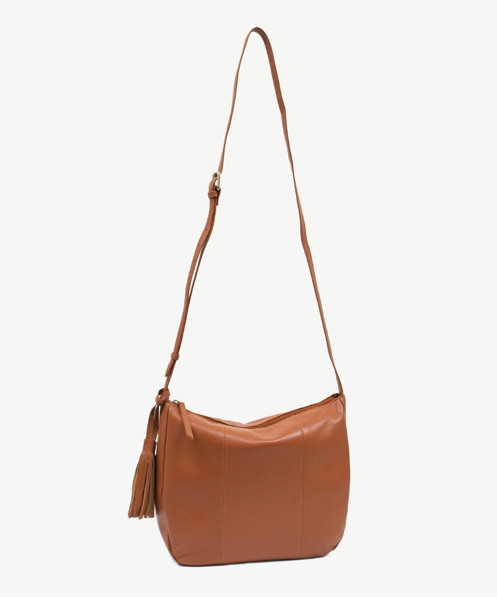 Sassy Duck Jasmine Leather Cross Body Bag in Tan